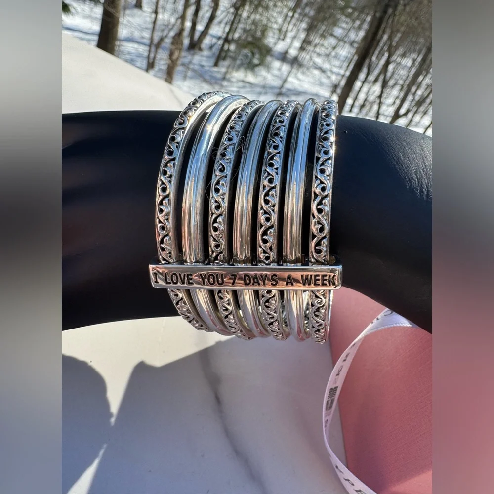 CHARLES KRYPELL Love You 7 Days A Week Multi Bangle Bracelet Set - Picture 2 of 8
